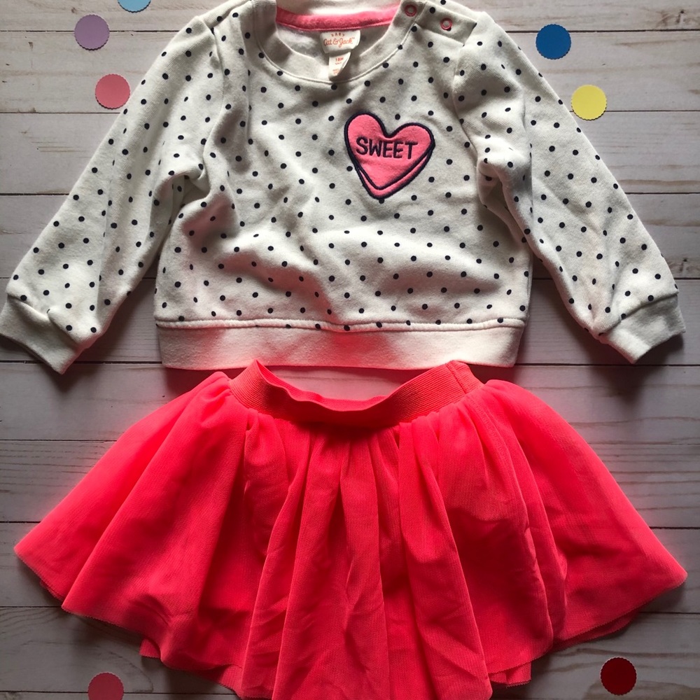 Cat & Jack sweatshirt and skirt 18m